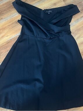 Eloquii Black Off the shoulder A-Line Dress